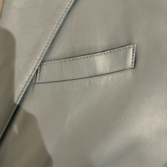 Genuine Leather Slate Blue Blazer - Picture 8 of 9